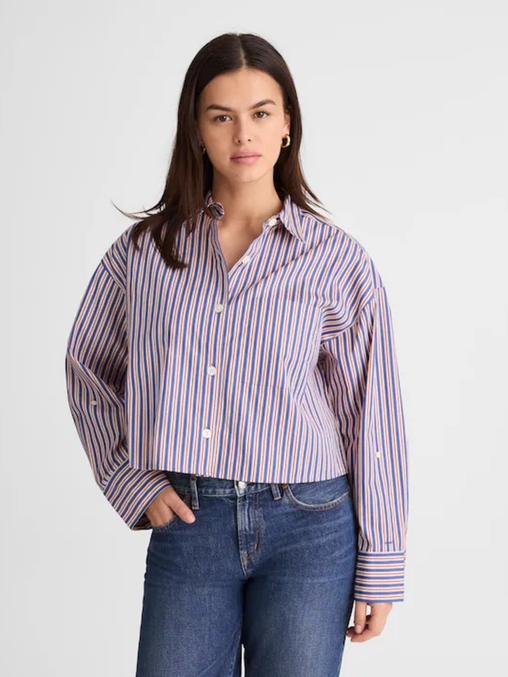 Straight-Hem Shirt in French Blue